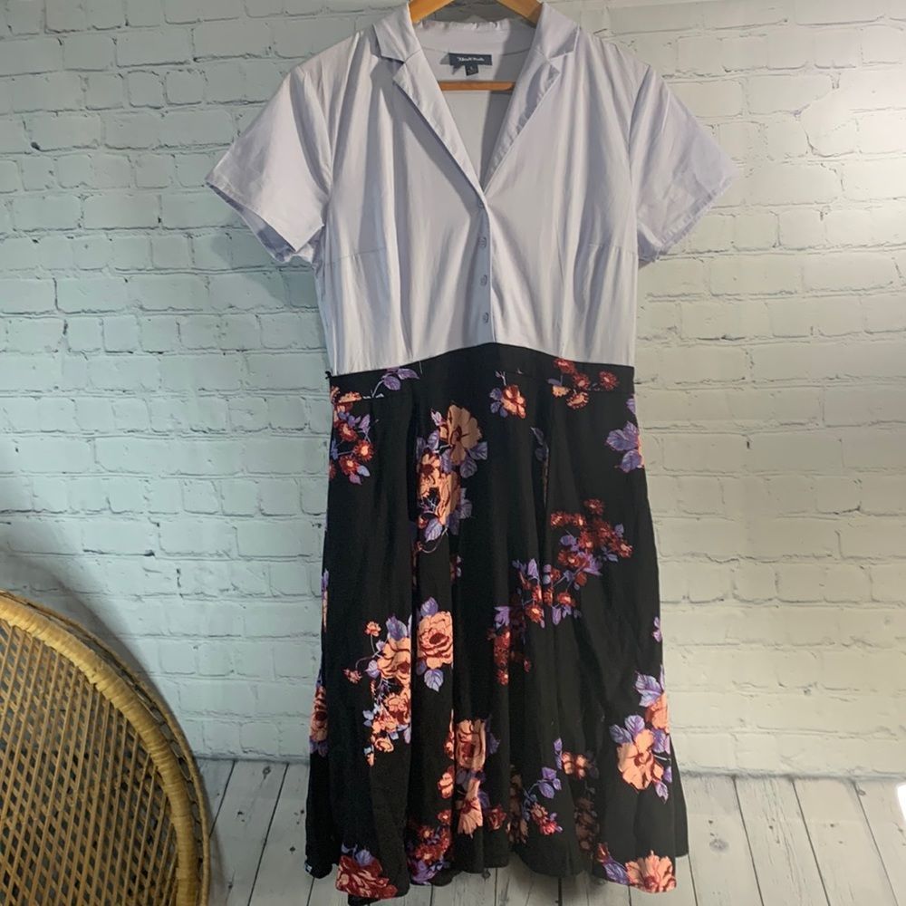 ModCloth Womens Linen Blend Academia Size Large Dress